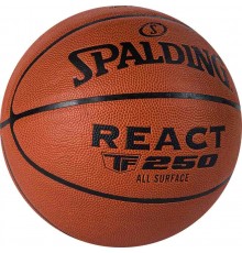 76-967Z Мяч баскетбольный Spalding №7 TF-250 React композит.кожа (ПУ) коричнево-черный