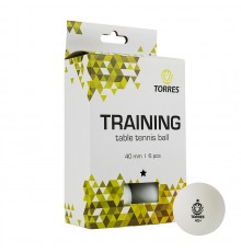 Мяч для наст. тенниса TORRES Training 1* d-40+mm белый