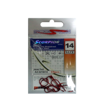 Крючки одинарные Scorpion Red №14