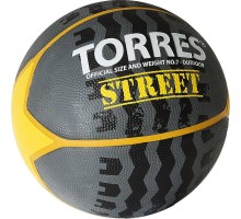 Мяч баск. "TORRES Street" р.7, 7 панел.резина, нейлон.корд, бут. кам., серо-желто-бел