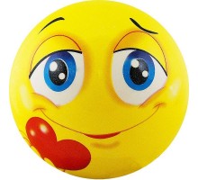 Мяч детский  "Funny Faces", диаметр 12 см, пластизоль, желтый