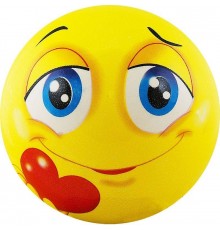 Мяч детский  "Funny Faces", диаметр 12 см, пластизоль, желтый