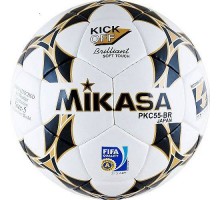 Мяч футб. "MIKASA PKC55BR-1", р.5, гл. ПУ, FIFA Quality PRO, руч.сш, лат.кам, бело-черн-зол
