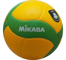 Мяч вол. "MIKASA",р.5,оф.мяч ЕКВ,ЛЧ ЕКВ,синт.к.микрофиб,18пан, клеен,зел-желт