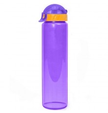 Бутылка для воды "LIFESTYLE" со шнурком, 500 ml., straight, прозрачно/фиолетовый