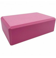 Йога блок полумягкий (розовый) 223х150х76мм., из вспененного ЭВА