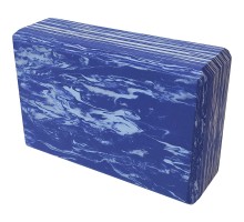 Йога блок полумягкий гранит (синий гранит) 223x150x76mm из вспененного ЭВА