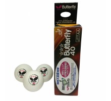 Мяч для н/тенниса Butterfly 3*, бесшовный, белый, класс Люкс