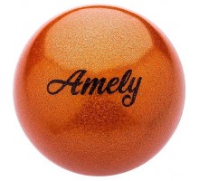 Мяч для х/г Amely AGB-103 19см. оранжевый с насыщенными блестками