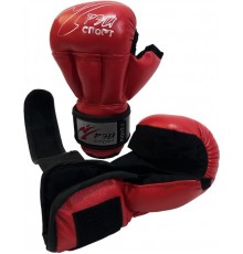 Перчатки для Рукопашного боя FIGHT-1, 6oz, искожа, р.XS (красный)