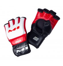 Перчатки для смешанных единоборств Clinch M1 Global Official Fight Gloves бело-красно-черные р.M