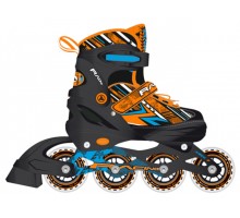 Раздвижные роликовые коньки RACING ORANGE LED подсветка колес р.S (30-33)