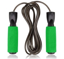 Скакалка JJ-302 трос в ПВХ оплетке с подшипником 3,05 м (зеленый)